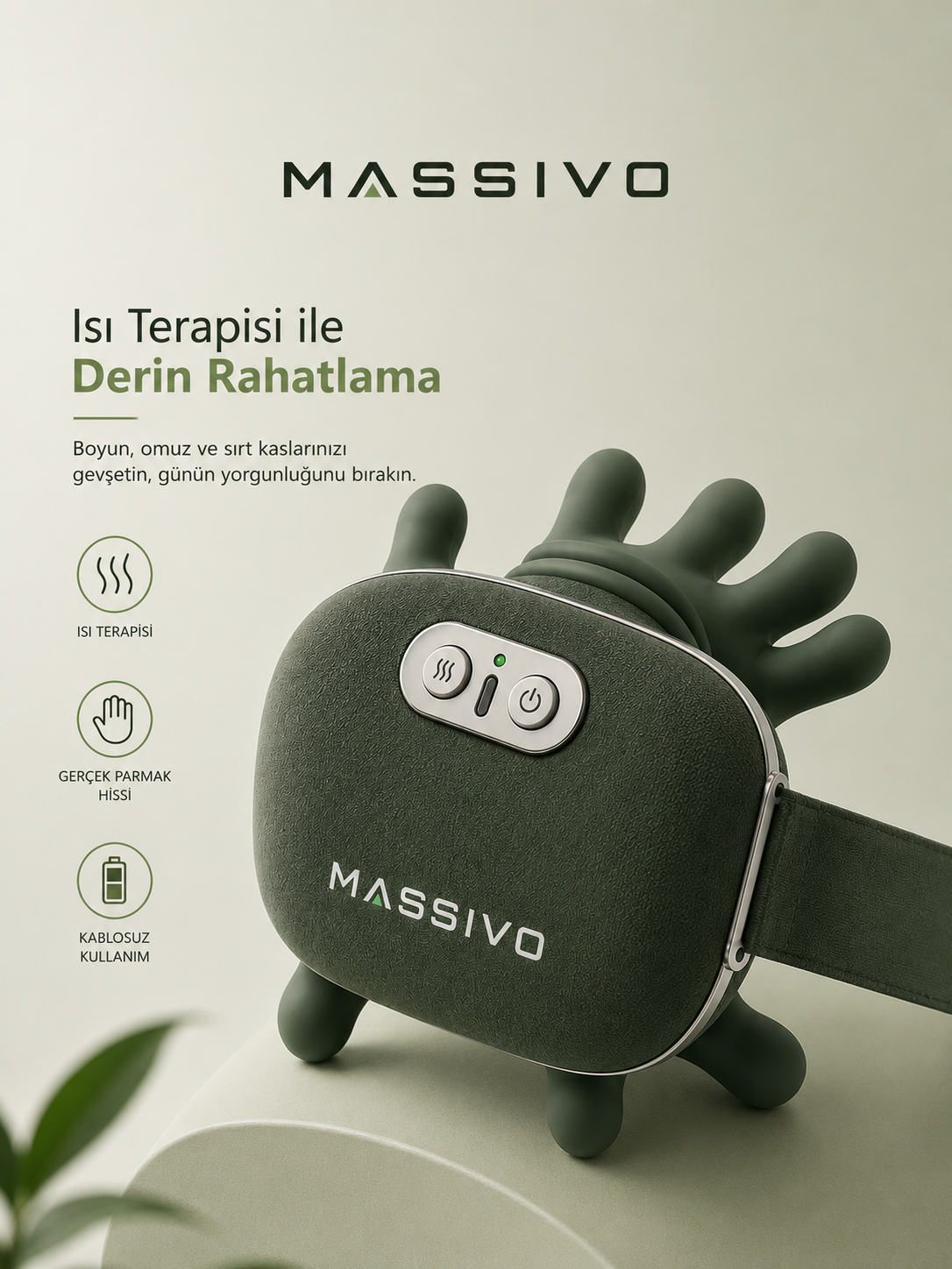 MASSIVO Pulse™ Isıtmalı Boyun ve Omuz Masaj Aleti