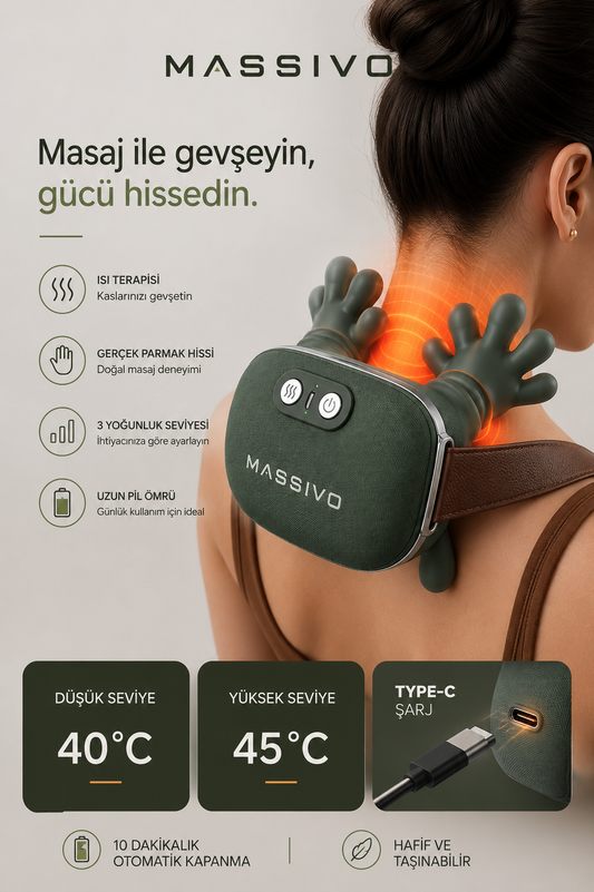 MASSIVO Pulse™ Isıtmalı Boyun ve Omuz Masaj Aleti